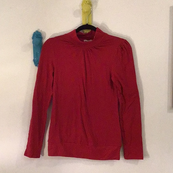 Red turtle neck cotton long sleeve (new) - Picture 1 of 3